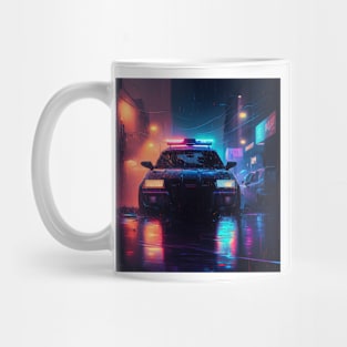 Police Car in the Rain 1 Mug